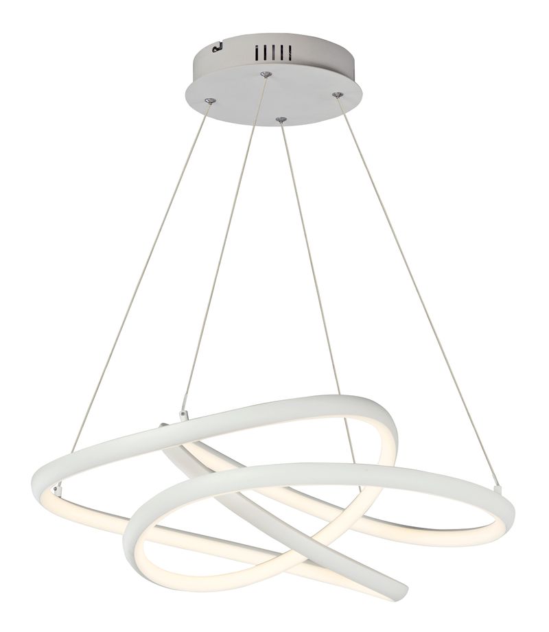 Twisted 24.5' Single Light Pendant in Matte White