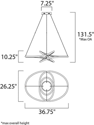 Twisted 26.25' Single Light Pendant in Matte White