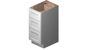 Shaker White Three Drawer Vanity Cabinet (15' x 34.5' x 21')