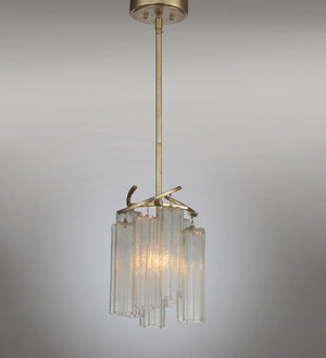 Victoria 10.75' Single Light Pendant in Golden Silver