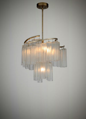 Victoria 24.75' 7 Light Chandelier/Linear Pendant in Golden Silver