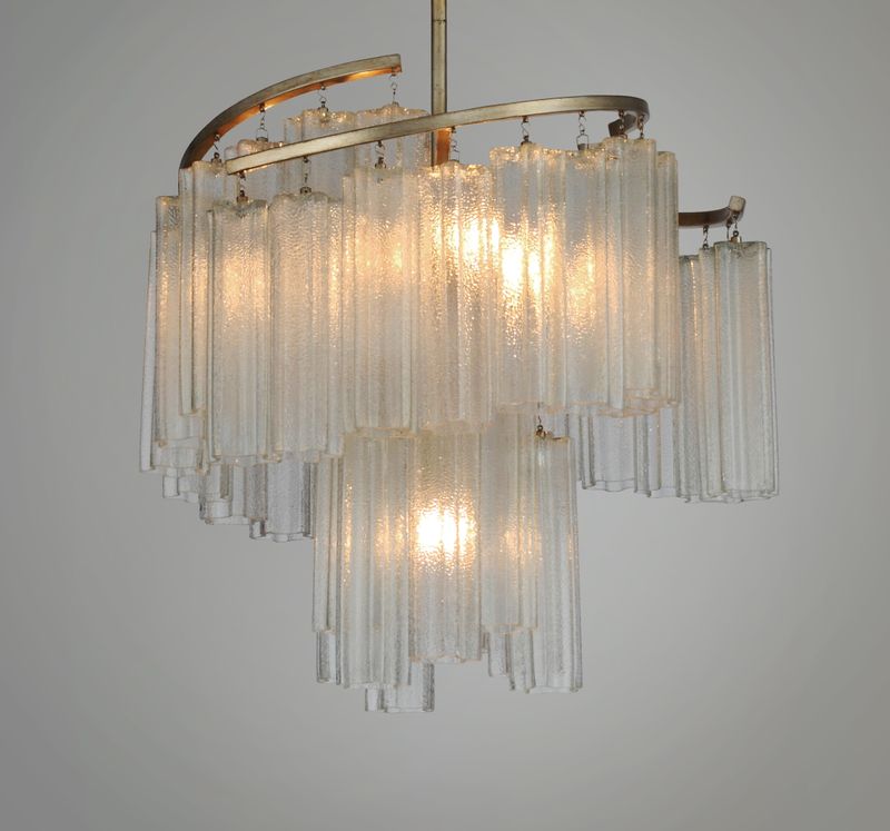 Victoria 24.75' 7 Light Chandelier/Linear Pendant in Golden Silver