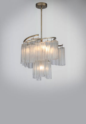 Victoria 24.75' 7 Light Chandelier/Linear Pendant in Golden Silver