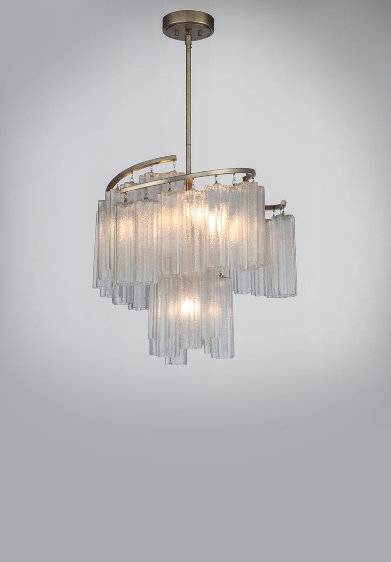 Victoria 24.75' 7 Light Chandelier/Linear Pendant in Golden Silver