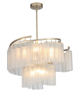 Victoria 33' 9 Light Chandelier in Golden Silver
