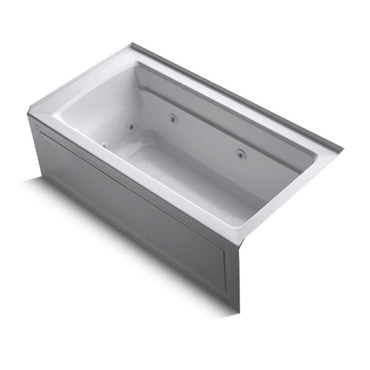 Archer 60" x 32" x 20.25" Right Drain Alcove Jetted Bathtub in White