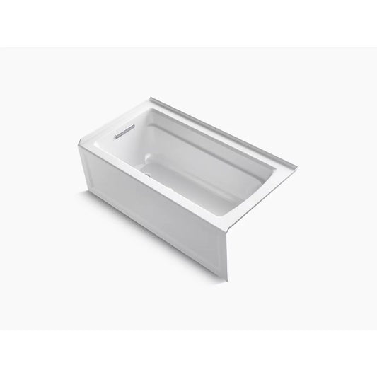 Archer 60" x 32" x 19" Left Drain Alcove Bathtub in White