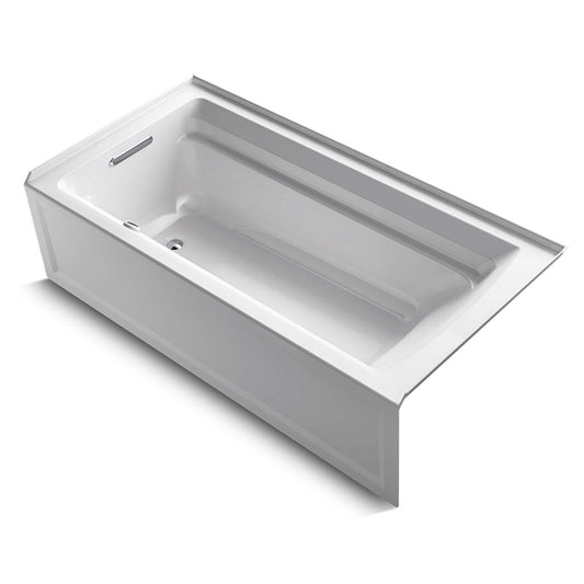 Archer 72" x 36" x 19" Left Drain Alcove Bathtub in White