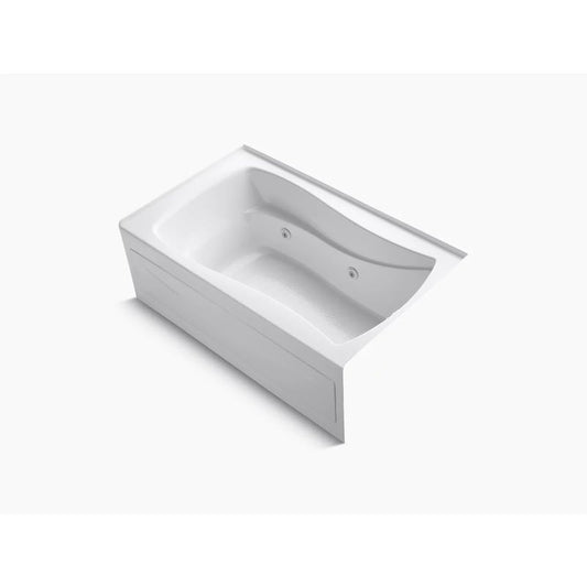 Mariposa 60" x 36" x 20" Right Drain Alcove Jetted Bathtub in White