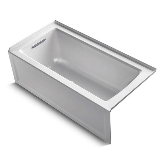 Archer 60" x 30" x 19" Left Drain Alcove Bathtub in White