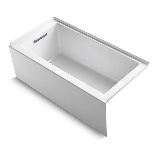 Underscore Rectangle 60" x 30" x 22.25" Left Drain Alcove Bathtub in White