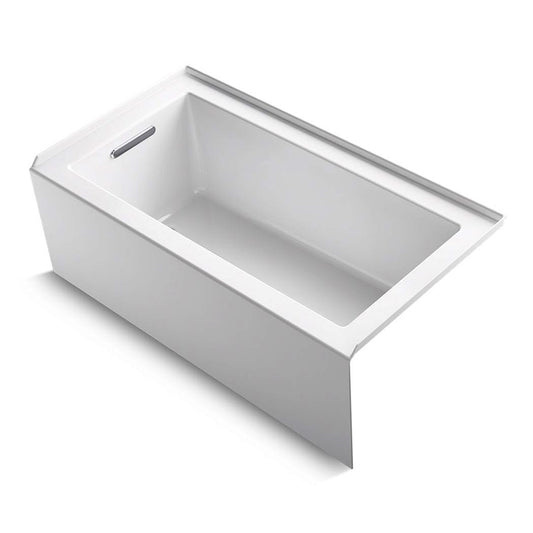 Underscore Rectangle 60" x 32" x 22.25" Left Drain Alcove Bathtub in White