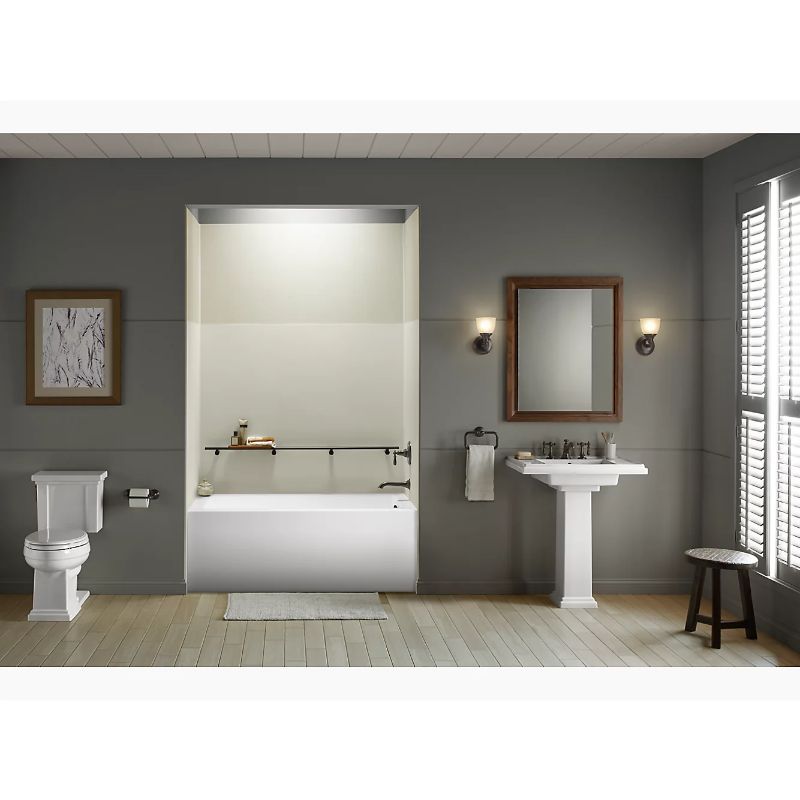 Underscore Rectangle 60' x 32' x 22.25' Right Drain Alcove Bathtub in White