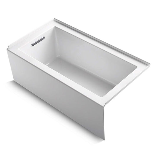 Underscore Rectangle 60" x 32" x 20.25" Left Drain Alcove Bathtub in White