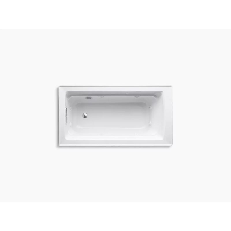 Archer 60' x 32' x 19' Drop-In Jetted Bathtub in White with Built-in Heater