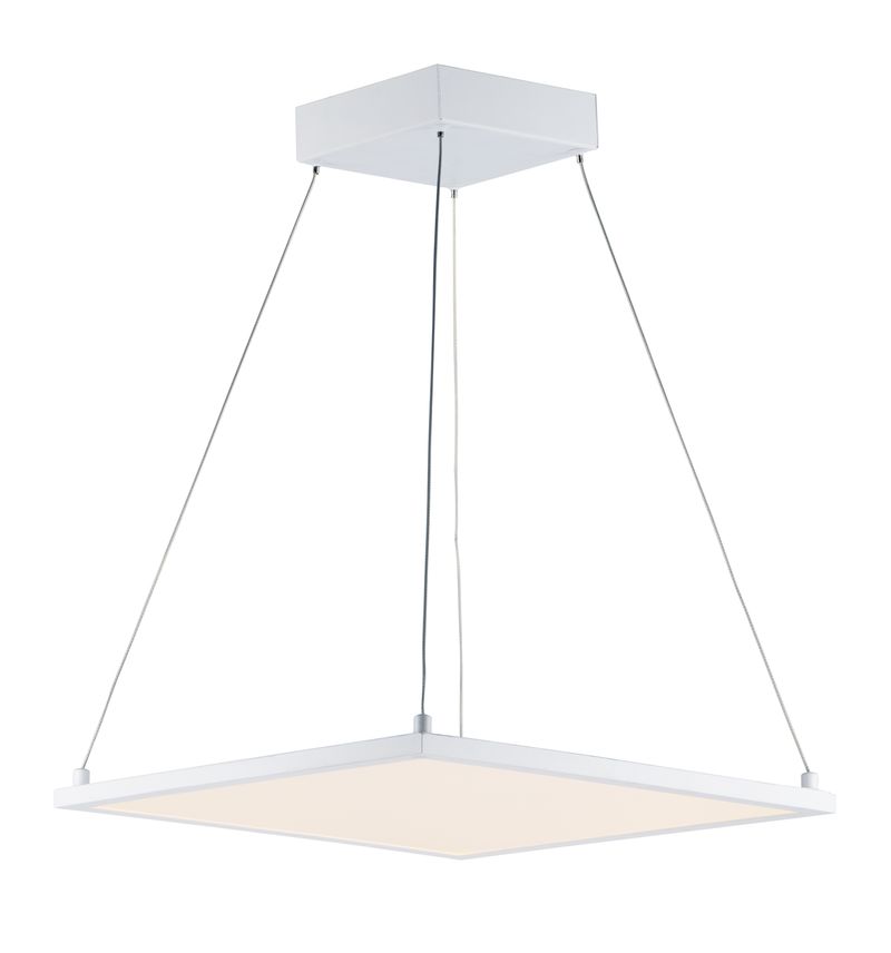 Wafer 15' Single Light Square Pendant in White