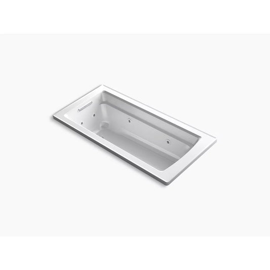 Archer 66" x 32" x 19" Drop-In Jetted Bathtub in White