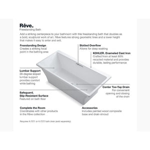 Reve 66.94' x 31.5' x 22.06' Freestanding Bathtub in White