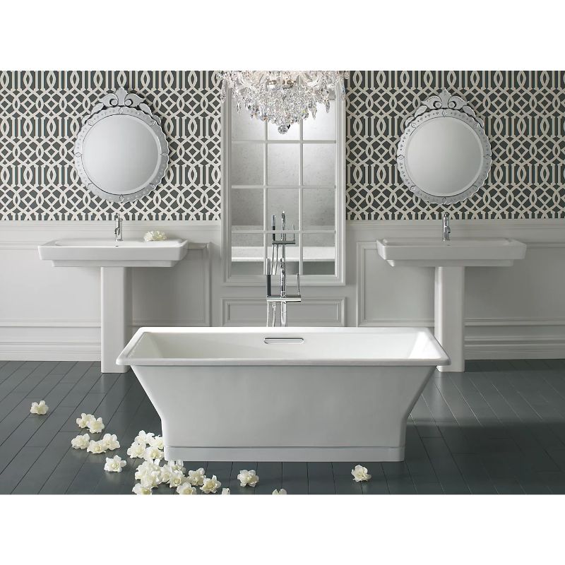 Reve 66.94' x 31.5' x 22.06' Freestanding Bathtub in White