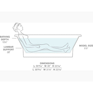Reve 66.94' x 31.5' x 22.06' Freestanding Bathtub in White