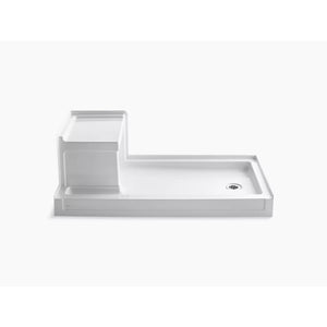 Tresham 60' x 32' x 21.13' Right Drain Shower Base Integral Seat in White