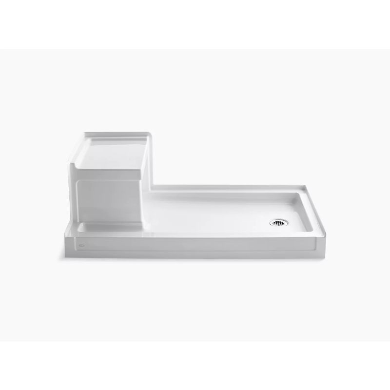 Tresham 60' x 32' x 21.13' Right Drain Shower Base Integral Seat in White