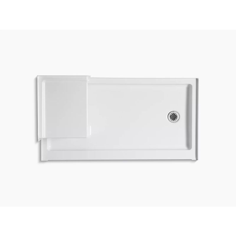 Tresham 60' x 32' x 21.13' Right Drain Shower Base Integral Seat in White