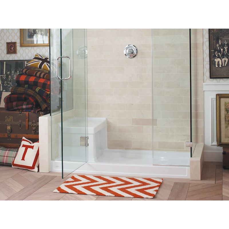 Tresham 60' x 32' x 21.13' Right Drain Shower Base Integral Seat in White