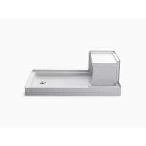 Tresham 60' x 32' x 21.13' Left Drain Shower Base Integral Seat in White