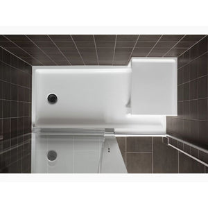 Tresham 60' x 32' x 21.13' Left Drain Shower Base Integral Seat in White