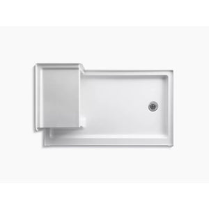 Tresham 60' x 36' x 21.13' Right Drain Shower Base Integral Seat in White