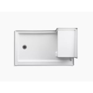 Tresham 60' x 36' x 21.13' Left Drain Shower Base Integral Seat in White