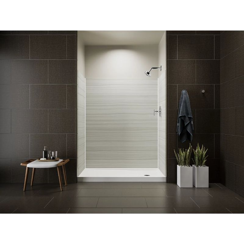 Rely 60' x 32' x 4.69' Right Drain Shower Base in White