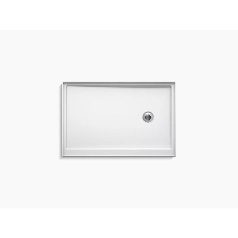 Rely 48' x 32' x 4.38' Right Drain Shower Base in White