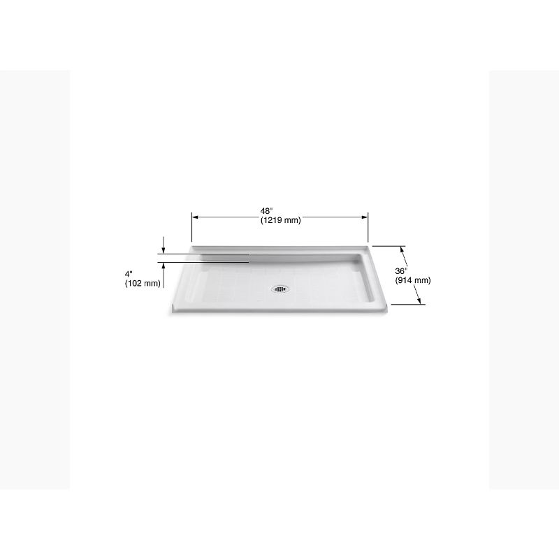 Purist 48' x 36' x 4.63' Shower Base in White