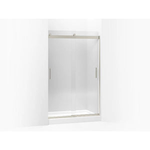 Levity Tempered Glass Sliding Shower Door in Matte Nickel (74' x 43.63')