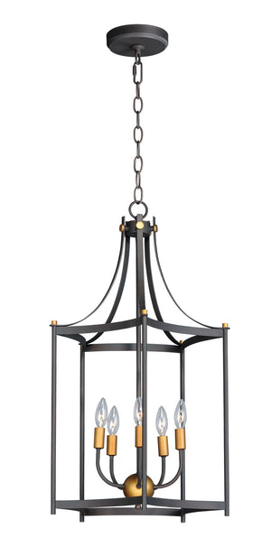 Wellington 18.25' 5 Light Entry Foyer Pendant in Oil Rubbed Bronze Antique Brass