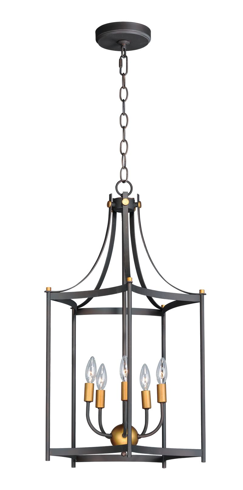 Wellington 18.25' 5 Light Entry Foyer Pendant in Oil Rubbed Bronze Antique Brass