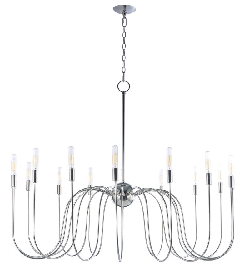 Willsburg 44.25' 16 Light Single-Tier Chandelier in Polished Nickel