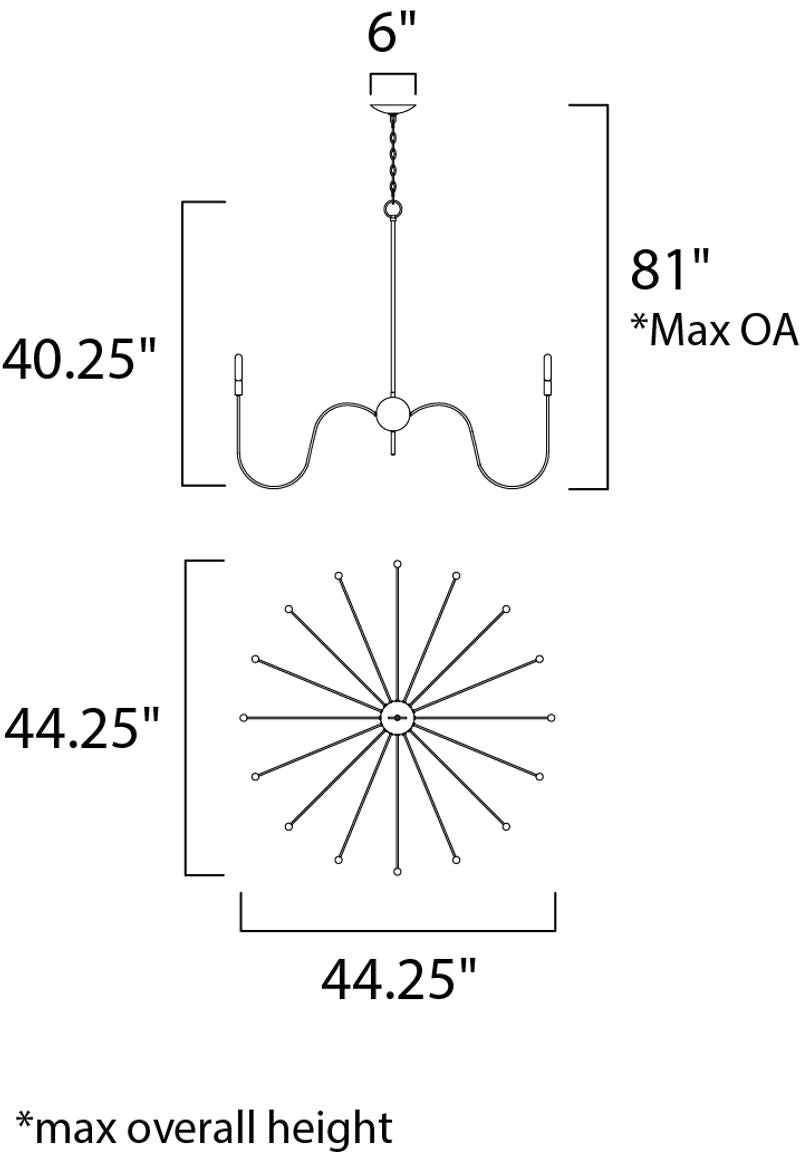 Willsburg 44.25' 16 Light Single-Tier Chandelier in Polished Nickel