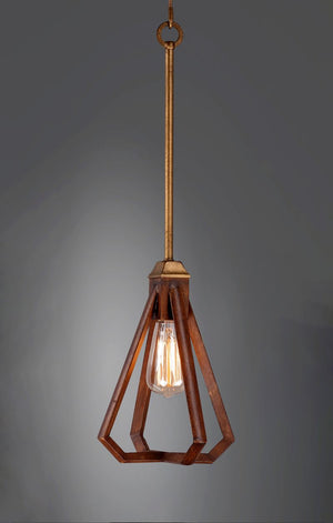 Woodland 8.75' Single Light Mini-Pendant in Hazel and Burnished Gold