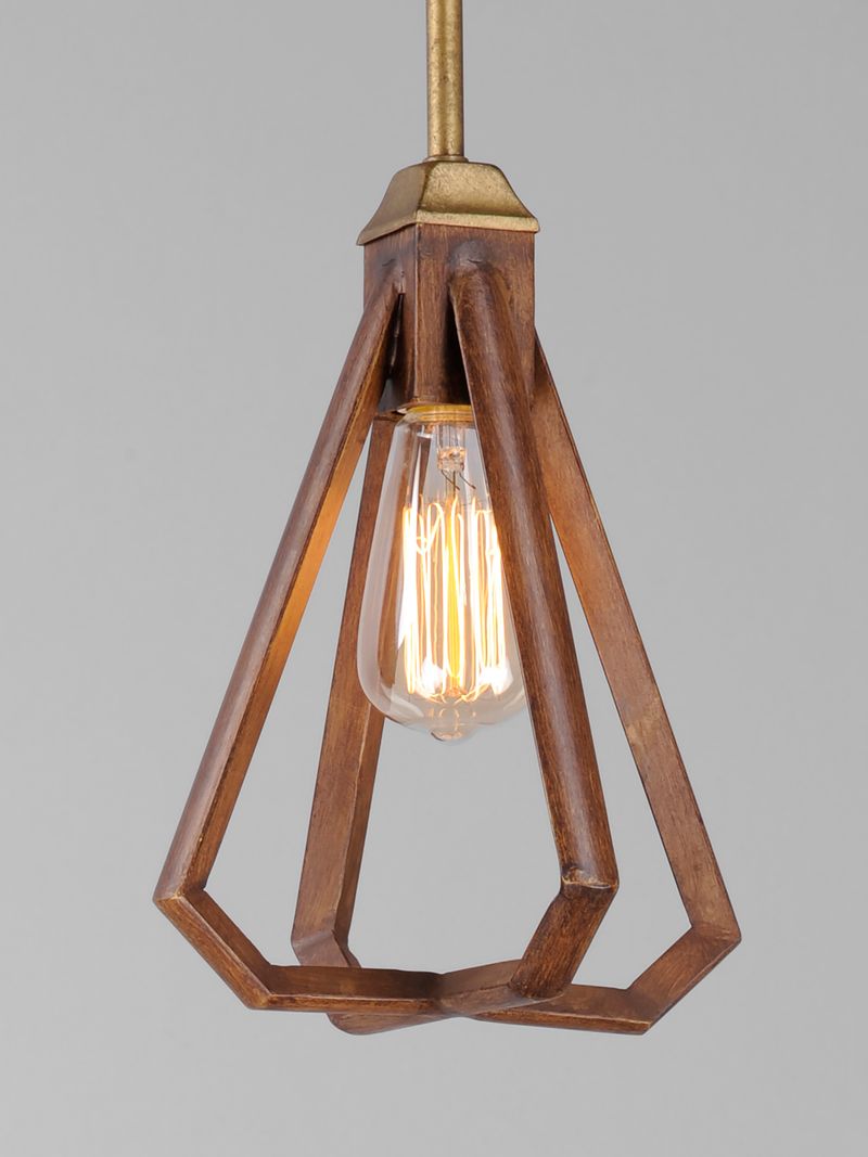 Woodland 8.75' Single Light Mini-Pendant in Hazel and Burnished Gold