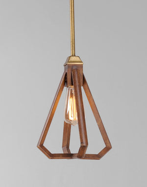 Woodland 8.75' Single Light Mini-Pendant in Hazel and Burnished Gold
