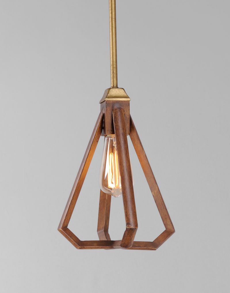 Woodland 8.75' Single Light Mini-Pendant in Hazel and Burnished Gold