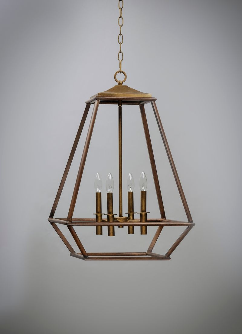 Woodland 18.75' 4 Light Entry Foyer Pendant in Burnished Gold Hazel