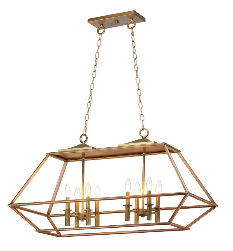Woodland 17.25' 8 Light Chandelier in Burnished Gold Hazel