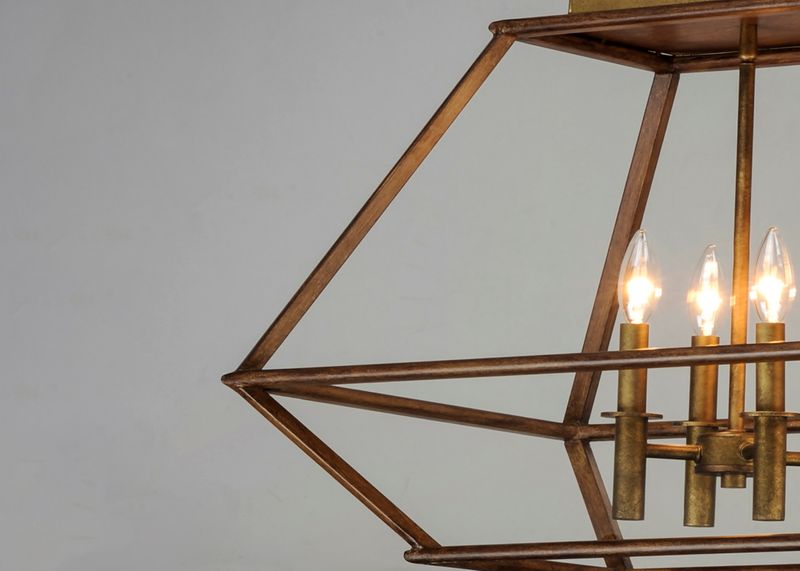 Woodland 17.25' 8 Light Chandelier in Burnished Gold Hazel