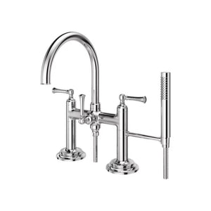 Tisbury Two-Handle Deck Mount Roman Bathtub Faucet in Polished Chrome