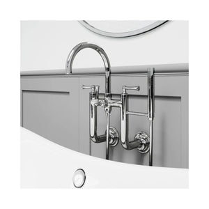 Tisbury Two-Handle Deck Mount Roman Bathtub Faucet in Polished Chrome