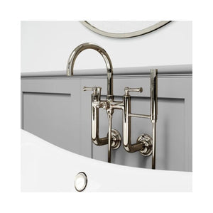 Tisbury Two-Handle Deck Mount Roman Bathtub Faucet in Polished Nickel